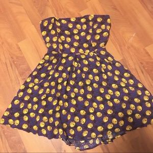 Forever 21 strapless pineapple open-back dress